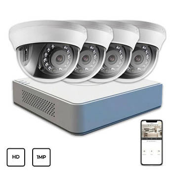 Комплект відеонагляду в приміщенні Hikvision HD KIT 4x1MP INDOOR