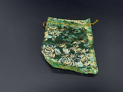 Подарункові мішечки з органзи пакувальні прозорі Колір зелений. 9х12см / Подарункові мішечки з органзи пакувальні прозорі Колір