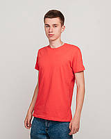 Чоловіча однотонна футболка, коралового кольору