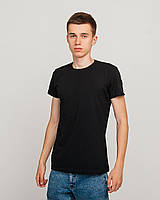 Чоловіча однотонна футболка, чорного кольору