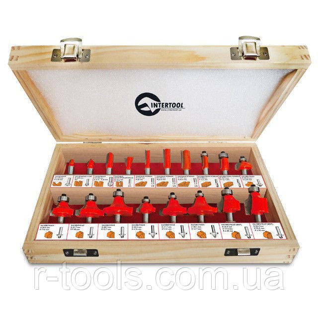 Набір фрез для дерева 18 шт. Intertool HT-0073