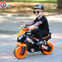 Дитячий мотоцикл беговел чорно-помаранчевий 5767 Технок велобіг