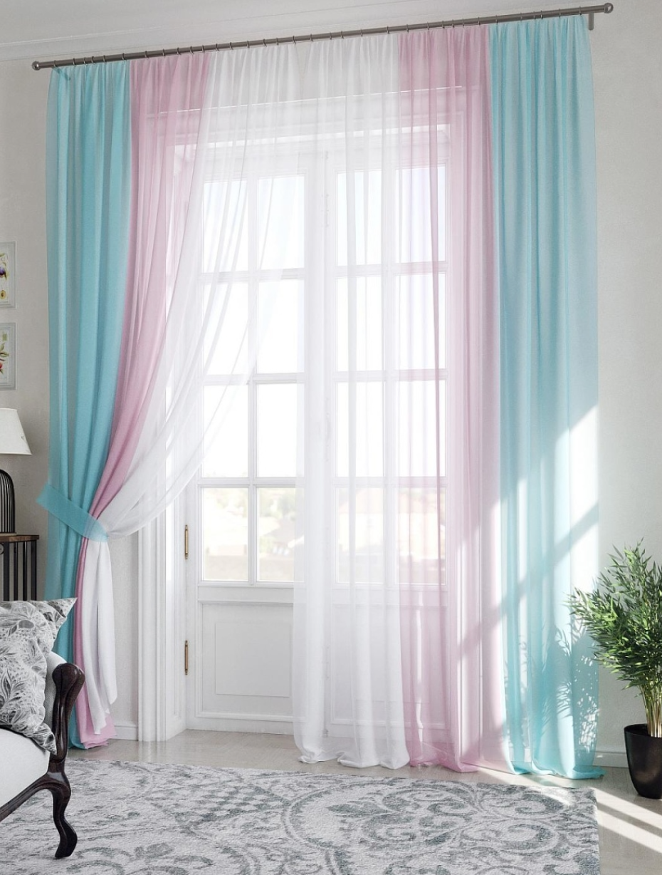 Готовый тюль шифон с переходом цвета Gradient №1511, высота 2.8 (ID ...