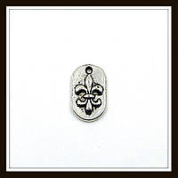 Метал. підвіска "Геральдична лілія" срібло (1,2*0,8 см) 15 шт. в уп.
