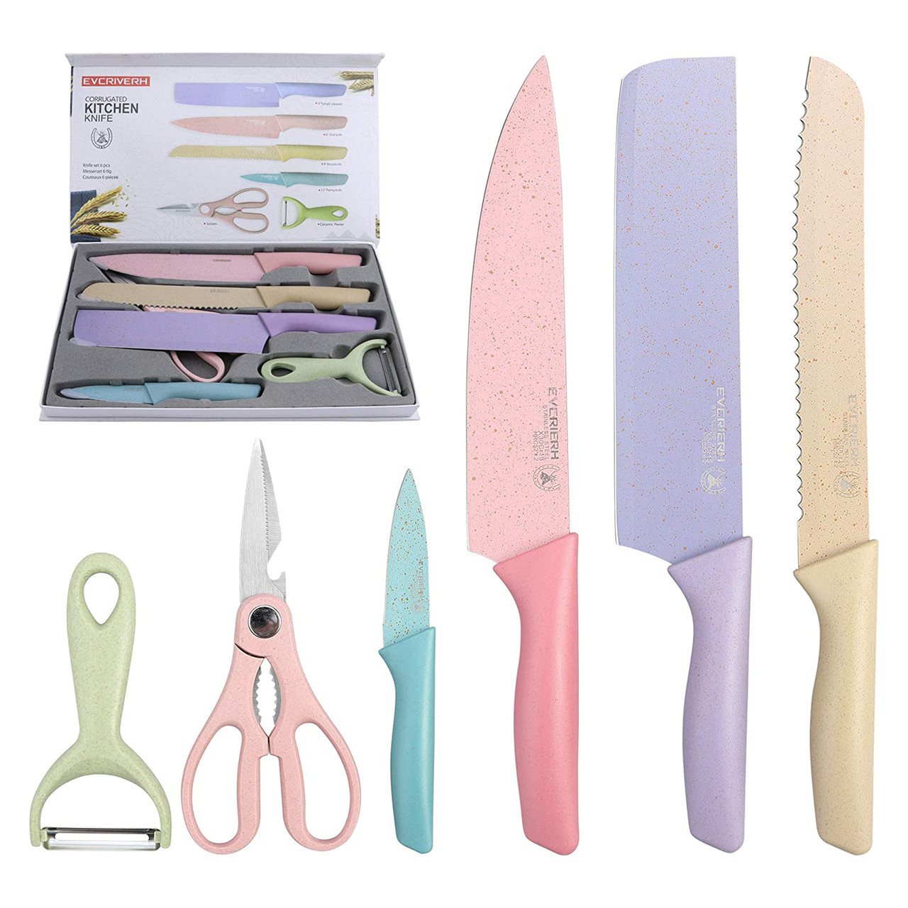 Цветные ножи в подарочной коробке 6 в 1 (набор, разноцветные) - фото 9 - id-p1638685903