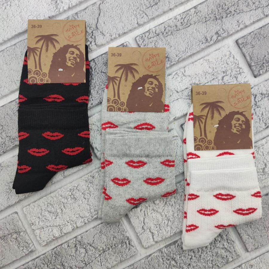Шкарпетки жіночі з сіткою "Bob Marley", Туреччина, середні, р. 36-39, асорті 30031871
