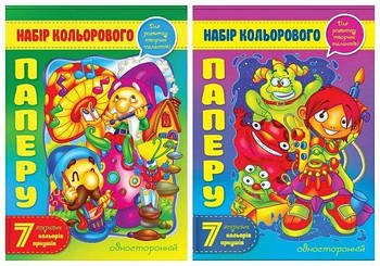 Набор цветной бумаги   А4, односторонний, 7 листов БЦ021
