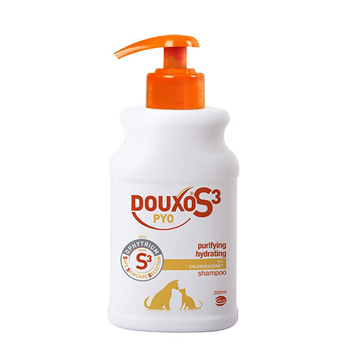 Шампунь DOUXO Pyo лечебный шампунь с хлоргексидином 3% для собак и кошек 200 мл Ceva, Франция - фото 1 - id-p777445583