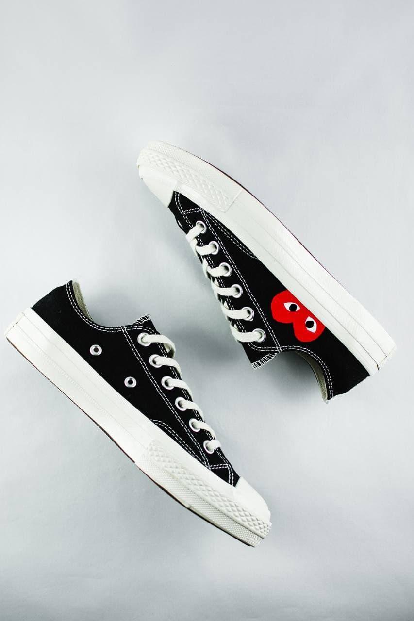 Кеди жіночіі Converse Comme Des Garcons x PLAY Black (низькі)