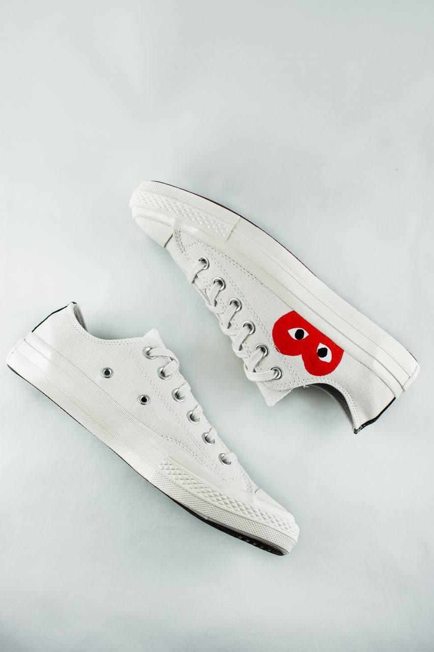 Кеди жіночіі Converse Comme Des Garcons x PLAY White (низькі)