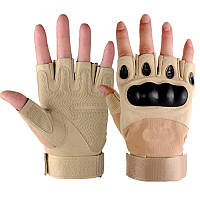 Тактические штурмовые перчатки без пальцев песочные FQ16S006 размер XL