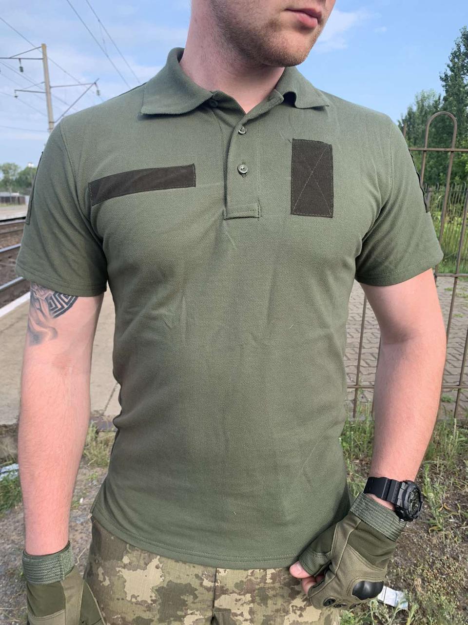 Тактична футболка Поло під шиврони, Футболка Поло ЗСУ/НГУ (46-62р).