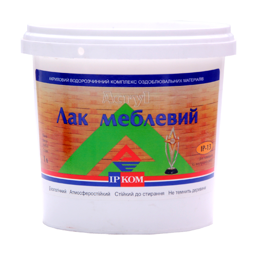Лак акриловый мебельный Ирком IP-13 шелковисто-матовый 5 л, цена 2244 ...