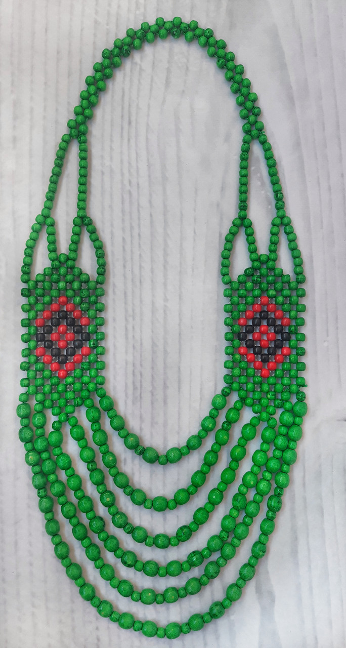 Гердан зелено-червоно-чорний, фото 1