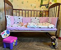 Комплект дитячої постільної білизни, Bloom 841, бортики подушки в ліжечко малюка, захист у манеж