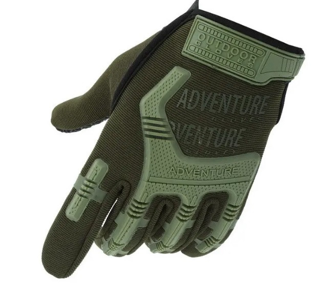 Рукавички тактичні adventure green, протиковзні зелені