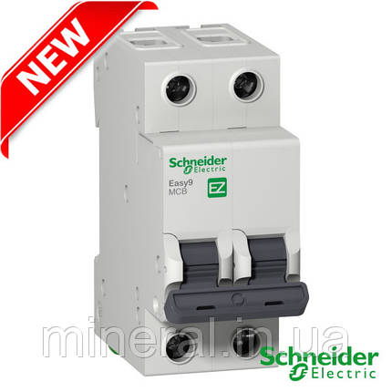 Автоматичний вимикач 2Р, 63А, 4,5 kA "С" Schneider Electric, Easy9, на DIN-рейку, модульний, Standart, фото 2