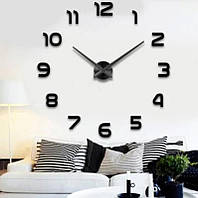 Годинник настінний 3D з Цифрами Diy Clock New Black