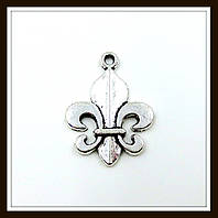 Метал. підвіска "Геральдична лілія" срібло (2,2*1,7 см) 15 шт. в уп.