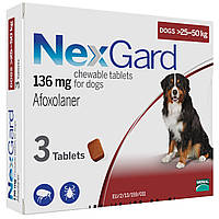 Таблетка від бліх і кліщів НЕКСГАРД для собак 25-50 кг, (XL) за 1 таблетку
