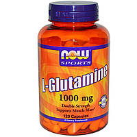 L-глутамін Подвійна Сила, Now Foods, 1000 мг, 120 капсул. Зроблено в США.