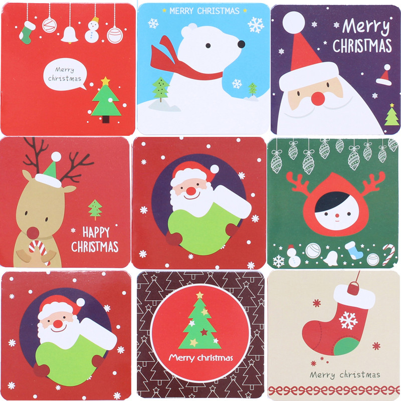 Міні-листівка Lesko Merry Christmas! 7 см для подарунків новорічна