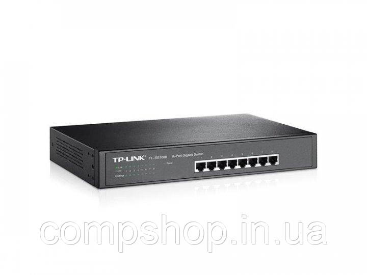 Комутатор TP-Link TL-SG1008 (некерований, 8-Port Gigabit Desktop/Rackmount Switch) (код 43562), фото 1