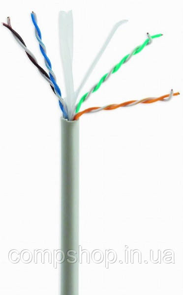 Кабель CAT6 UPC-6004SE-SOL/100  сірий, Одножильна, алюміній під міддю (CCA з AWG24), неекранована, 100 м (код