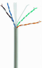 Кабель CAT6 UPC-6004SE-SOL/100  сірий, Одножильна, алюміній під міддю (CCA з AWG24), неекранована, 100 м (код