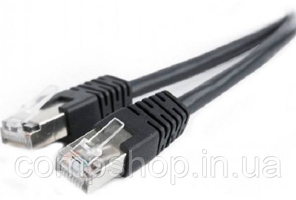 Патч корд Cablexpert PP22-1M/BK FTP, литий й, 50u "штекер з защіпкою, 1м, чорний (код 97615), фото 1