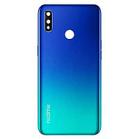 Задняя крышка Realme 3 RMX1821 синяя оригинал Китай со стеклом камеры