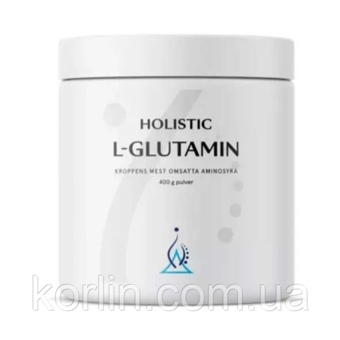 L — Глютамін порошок 400 г Holistic L-Glutamin Швеція Доставка з ЄС, фото 1