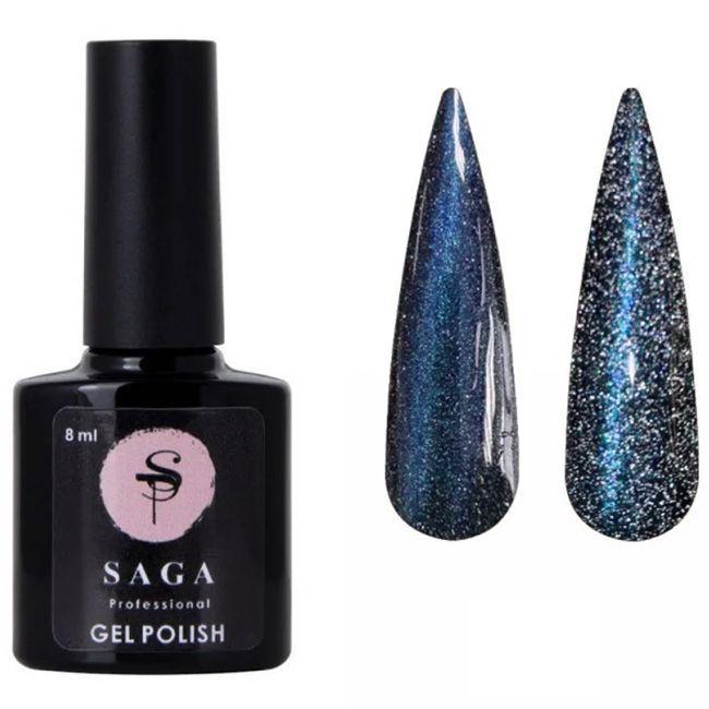 Світловідбиваючий гель лак Saga Cat Chameleon №09 синьо-блакитний хамелеон, 8 мл, фото 1