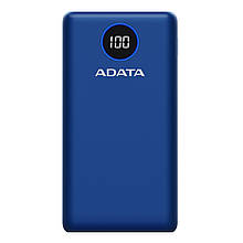 УМБ Power Bank A-DATA P20000QCD 1Type-C 2USB QC3.0 PD3.0 15W 3A 20000mAh Blue