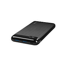 УМБ Power Bank Ttec 10000mAh PowerSlim LCD 1Type-C 2USB PD 20W 2.1A Black (2BB185S)