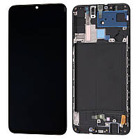 Екран (дисплей) Samsung Galaxy A70s A707F + тачскрин черный OLED c передней панелью