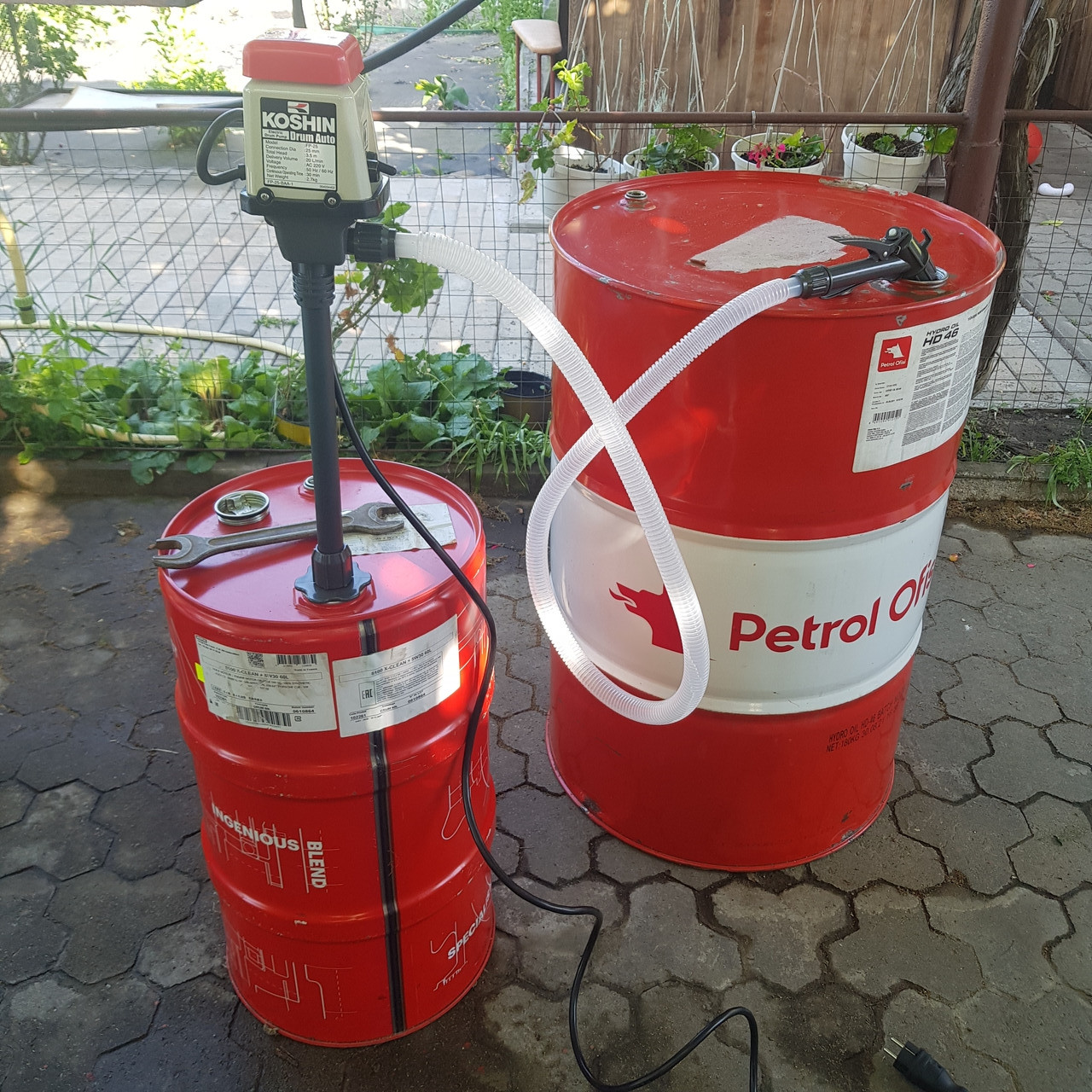 Помпа бочкова Koshin, Японія, 220в 50Гц, насос для бочок 60 - 200 літрів, перекачки ГСМ, подача 3,5м, 20л/хв