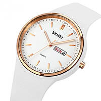 Женские кварцевые стильные наручные часы SKMEI VIVO WHITE