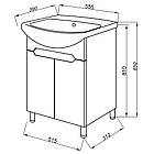 Тумба ЮВВІС для ванної кімнати 55 см біла підлогова Естель Т-1 з умивальником CERSANIA, фото 4