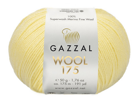 Пряжа Wool 175 Gazzal-352 світло-жовтий