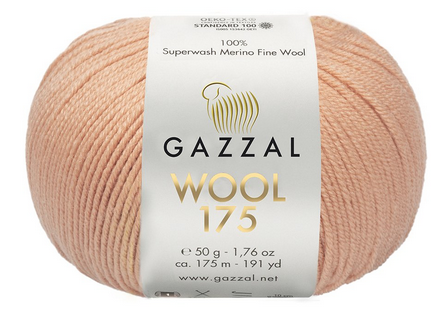 Пряжа Wool 175 Gazzal-345 темний персик