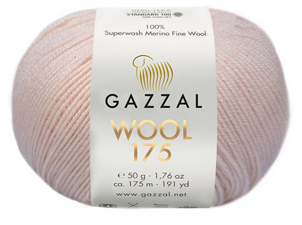 Пряжа Wool 175 Gazzal-341 світлий персик