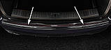 Захисна накладка на задній бампер для Porsche Cayenne 2017-2020 /червон.карбон+чорн.нерж.сталь/, фото 4