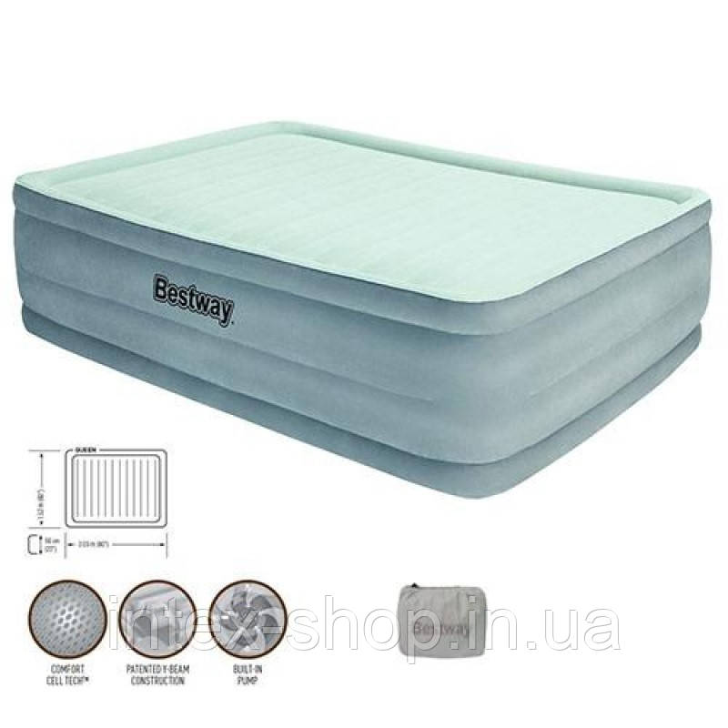 Bestway велюр-ліжко 67536 (203*152*56, см) з вбудованим насосом 220V