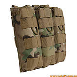 Відкритий підсумок для 3 магазинів АК AR-15 M16 Oxford MOLLE подсумок для магазину АК 74 Multicam Мультикам, фото 7