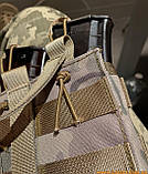 Відкритий підсумок для 3 магазинів АК AR-15 M16 Oxford MOLLE подсумок для магазину АК 74 Multicam Мультикам, фото 5