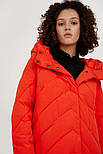 Довга зимова куртка стьобана Finn Flare A20-11006-420 Down fill червона S, фото 4