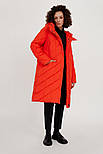 Довга зимова куртка стьобана Finn Flare A20-11006-420 Down fill червона S, фото 2