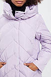 Довга зимова куртка жіноча Finn Flare A20-11006-828 Down fill бузкова S, фото 6