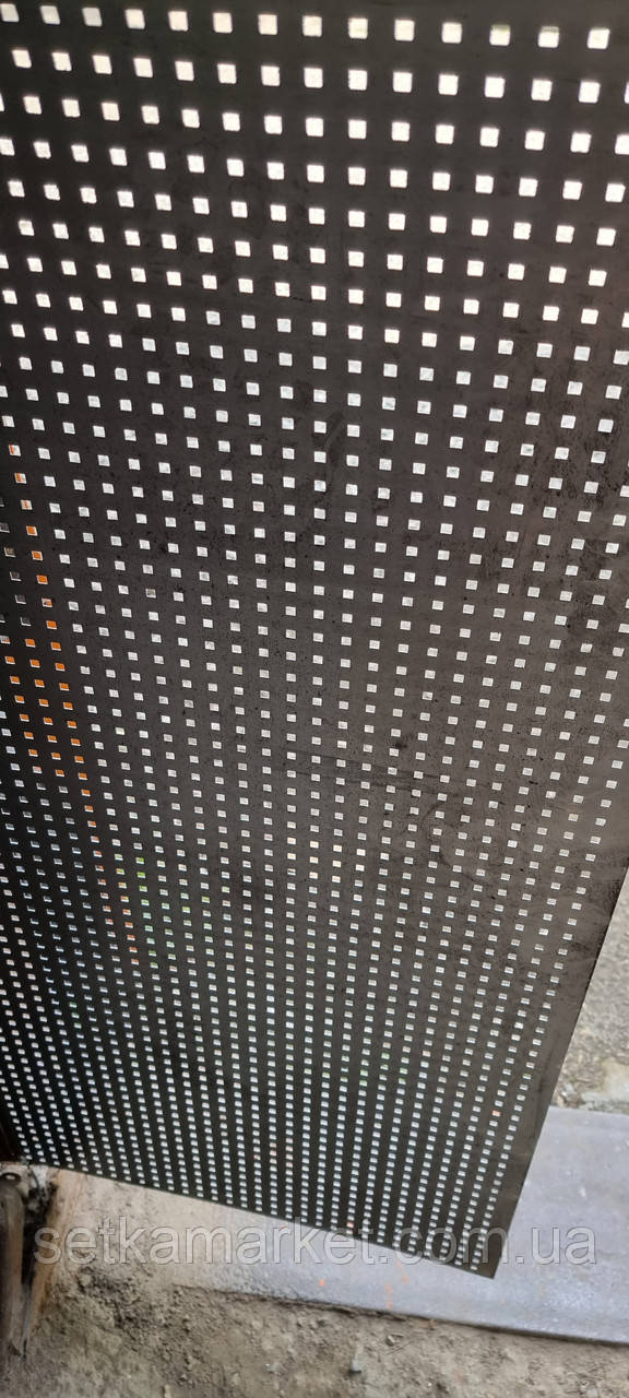 Перфорований Лист , чорний метал, товщина 0.8, осередок 5х5 мм (крок 15 мм.), фото 1